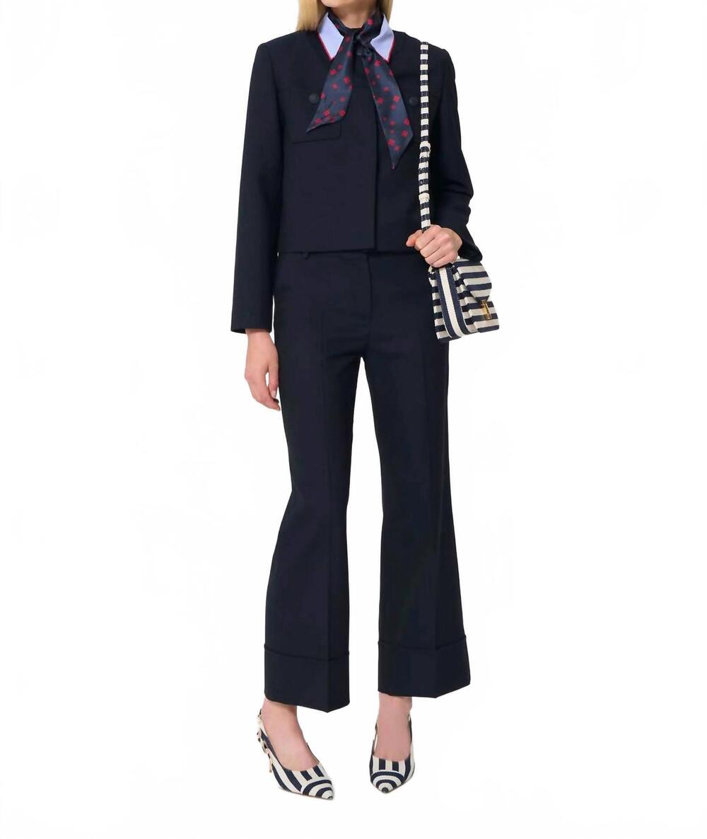 NEW TARA JARMON vina tailored jacket in midnight blue